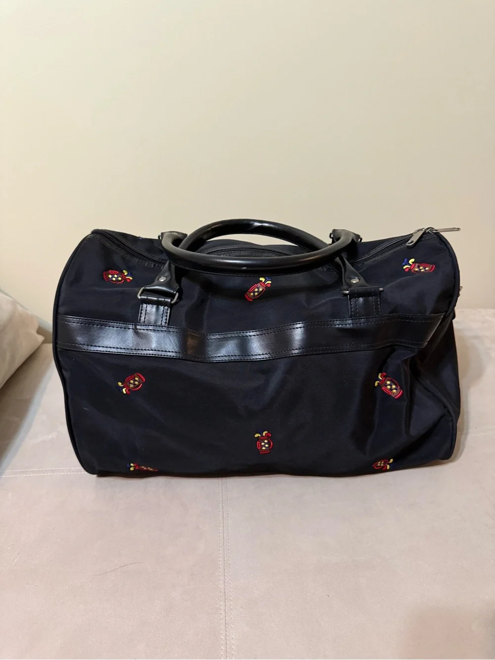 Black Golf Themed Embroidered Travel Duffle/Weekender Bag